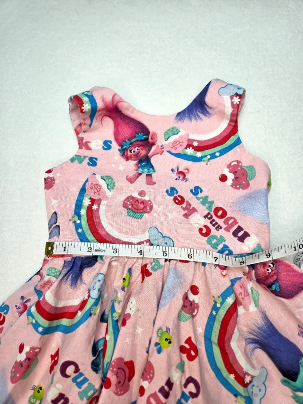 Boutique Trolls Inspired Toddler Dress Pink Cupcakes Rainbows Poppy Girls Sz 2T